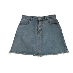 Brandy Melville John Galt Denim Frayed Hem Jean Skirt size Small